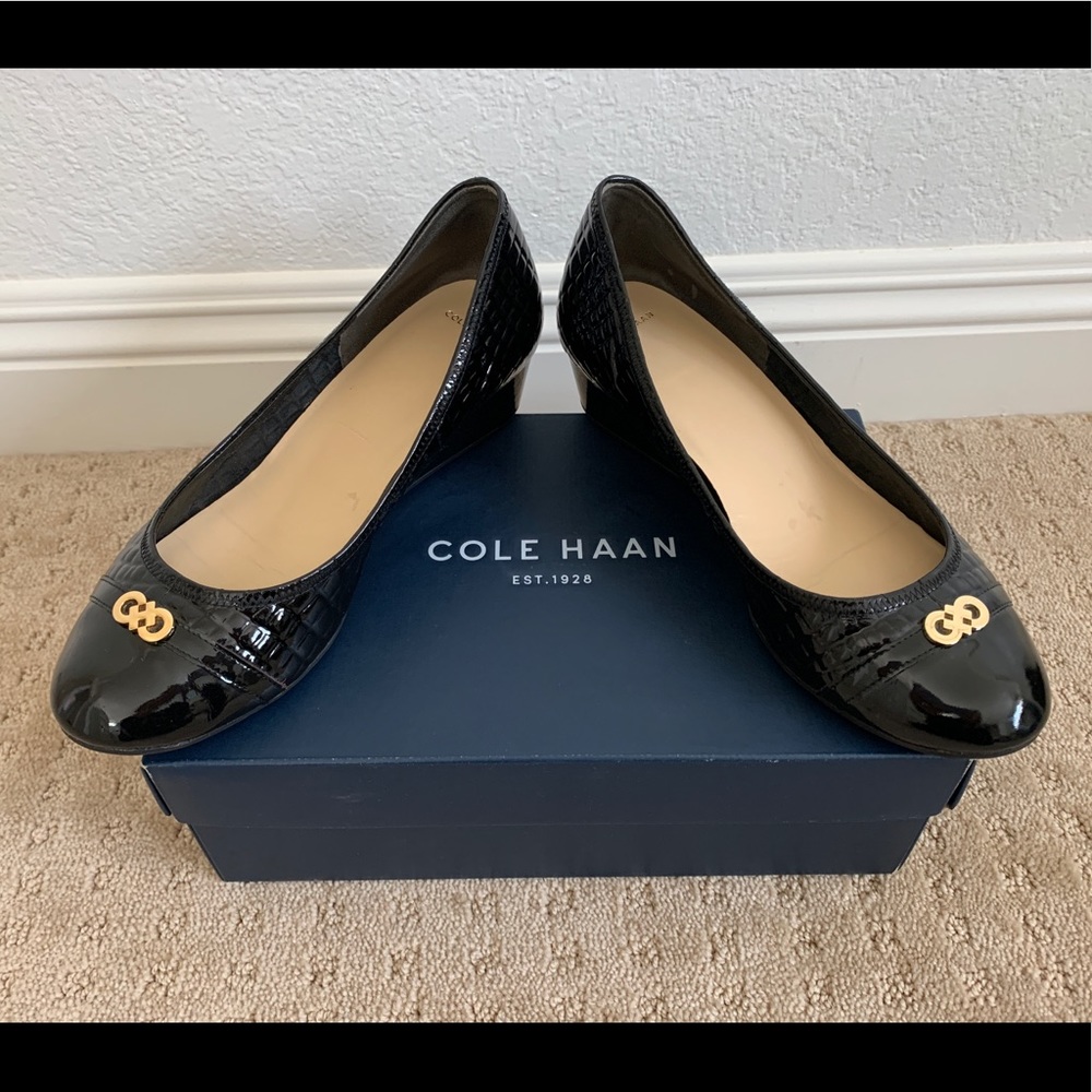 Cole Haan Nike Air Tali Wedge Black Crocodile 9.5